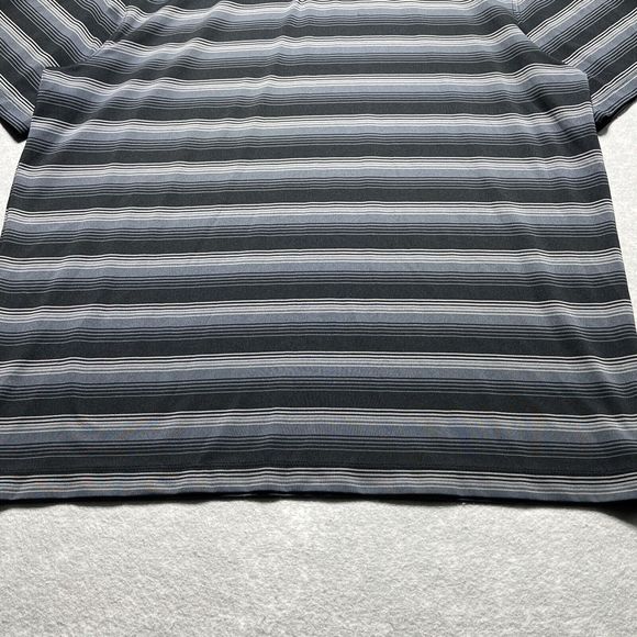 Under Armour Shirt Mens Size Large Gray Striped Short Sleeve Polo Shirt Collared - Picture 8 of 15